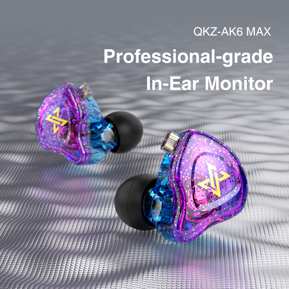 QKZ AK6 MAX Earphones 1DD Dynamic HIFI Bass Earbuds In Ear Monitor Headphones Monitor Sport Noise Cancelling Headset For iPhone