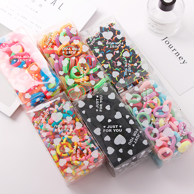 100PCS/ 3.0CM Children Cute Small Ring Rubber Bands Tie Gum Ponytail Holder Elastic Hair Band Headband Girls Hair Accessories