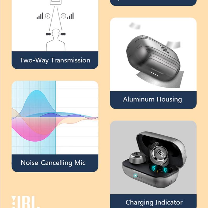 JBL TUNE 280 TWS True Wireless Bluetooth Earbud T280 Earphones Bass Sound Sports Headset Gaming Headphones with Mic