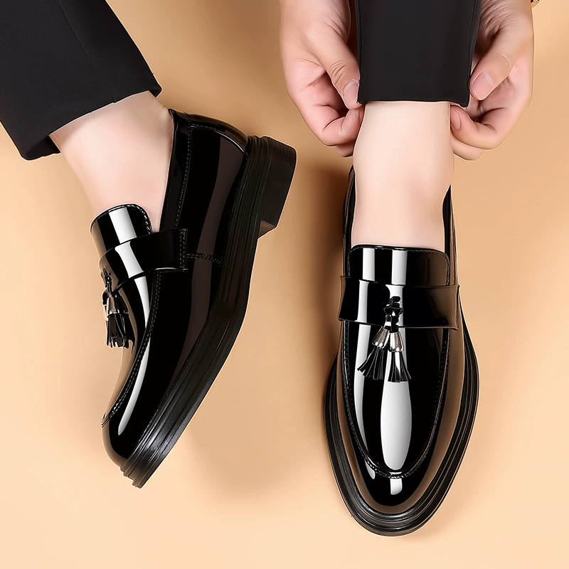 Men's Autumn Business Dress Casual Soft Bottom Black Men's Wedding Groom Shoes