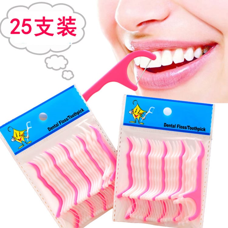25Pcs/Pack Dental Floss Health Tooth Clean Picks Dental Flosser Toothpicks Stick Oral Care Tooth Clean in Box