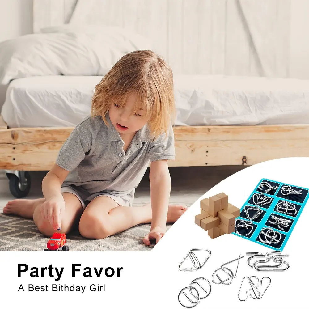 8 Montessori Series Metal Educational Toys Intelligence Interactive Game Unlock Widgets Kids Stress Relief Unique Toy