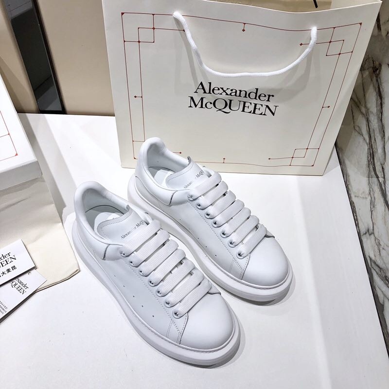 Alexander McQUEEN casual shoes light white shoes leather men's and women's sneakers platform platform shoes sneakers 36-44