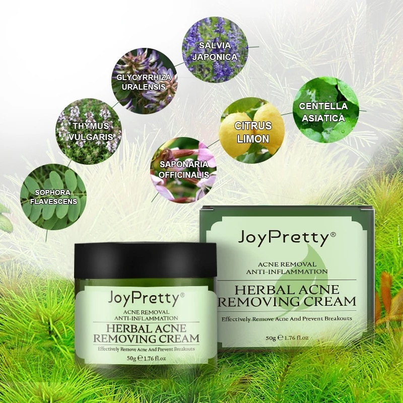 50g Herbal Day Cream For Acne Skin Care Face Moisturizer Oil Control Pimple Acne Scar Removal Cream Treatment Unisex