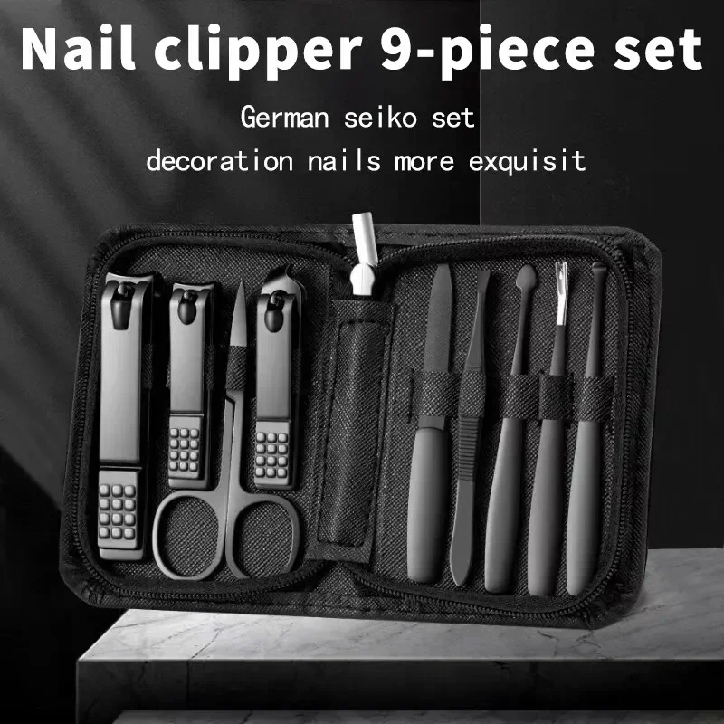 9pcs/set Nail Clipper Set Home Women's Nail Clippers High-Grade Nail Clippers Scoop Scoop Imported Pedicure Tools