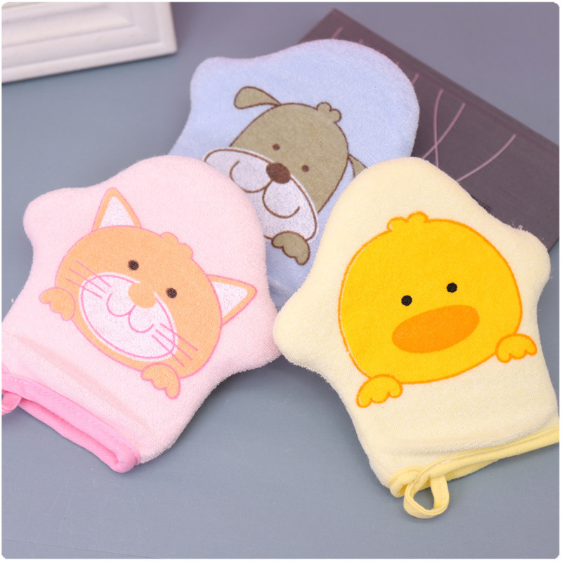 1pc Cartoon Soft Bath Cotton Baby Bath Sponge Children's Rubbing Bath Rubbing Bath Ball 3 Colors