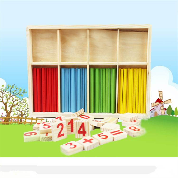 Wooden children counts kindergartens Montessori mathematics teaching aids baby early education digital stick toys