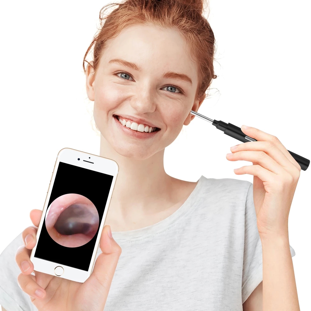 Wireless WiFi visual otoscope 3.9mm high-definition waterproof earwax removal ear canal endoscope luminous ear spoon