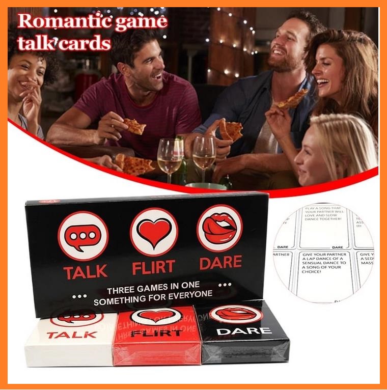 3 Games Cards In 1 Talk Or Flirt Or Dare Fun and Romantic Game For Couples card Perfect Lovely Couples Valentine's Day Gift