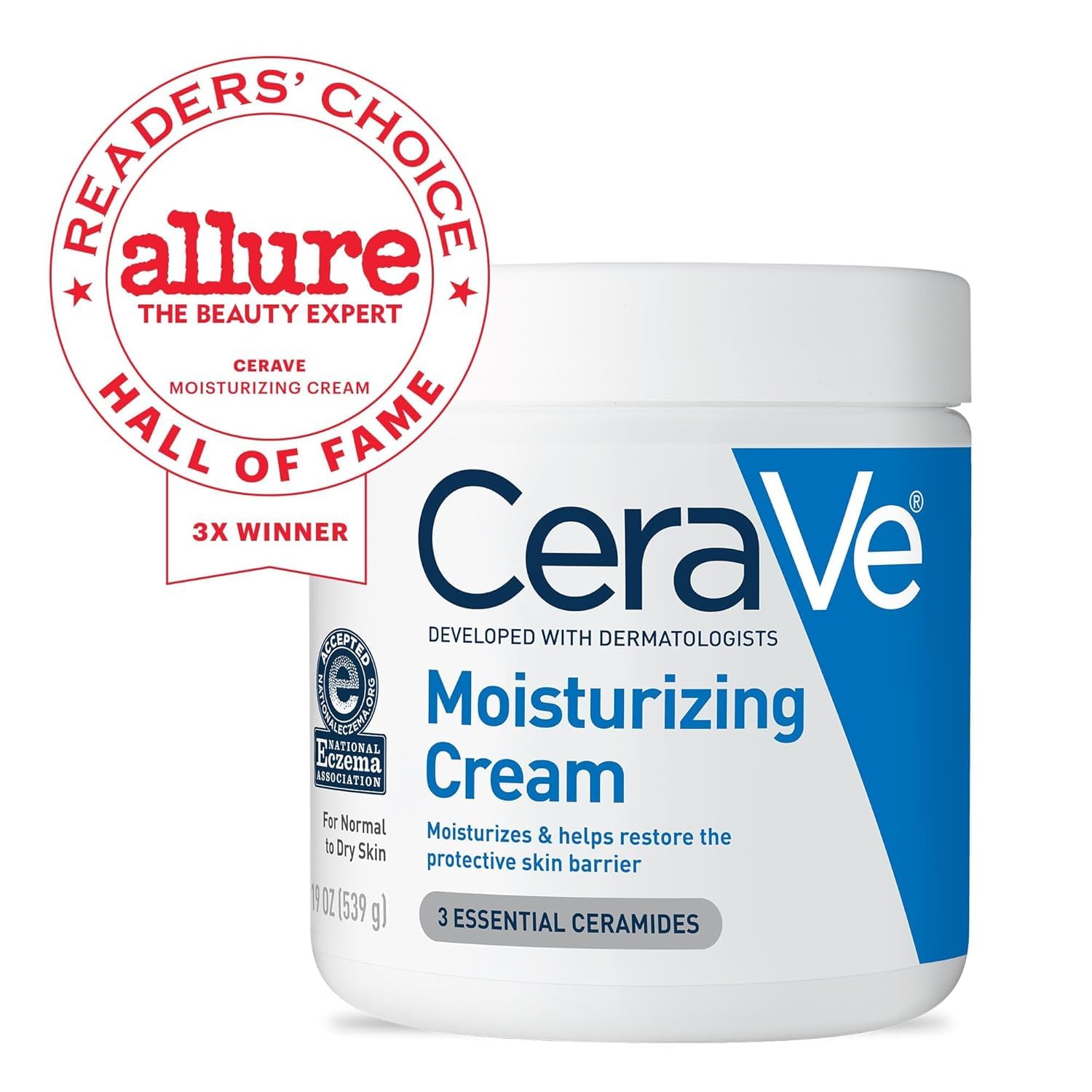 CeraVe Moisturizing Cream, Body and Face Moisturizer for Dry Skin, Body Cream with Hyaluronic Acid and Ceramides, Daily Moisturizer, Oil-Free, Fragran
