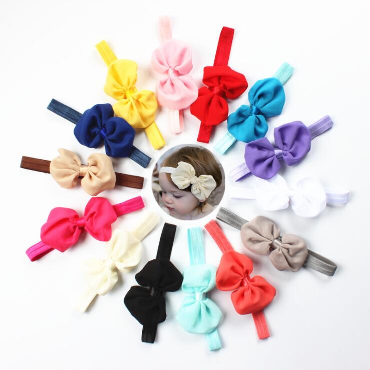 Fashion Bow Headband elastic belt Chiffon baby children jewelry baby hair band baby hair headdress
