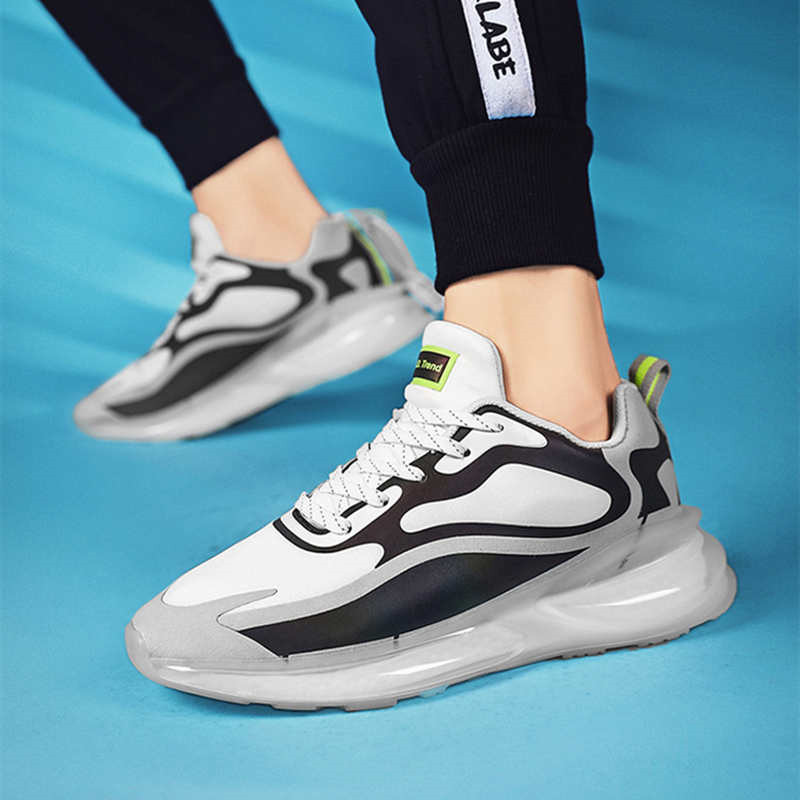 Men's Sports Shoes Outdoor Sports Running Shoes Fashionable Reflective Breathable Lightweight Casual Walking Flat Shoes