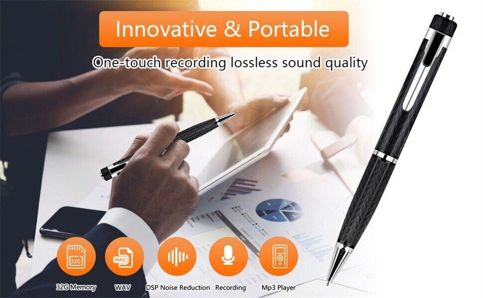 1080P Silver HD Spy Pen Camera DVR Audio Video Recorder Camcorder Mini DV Without Memory card