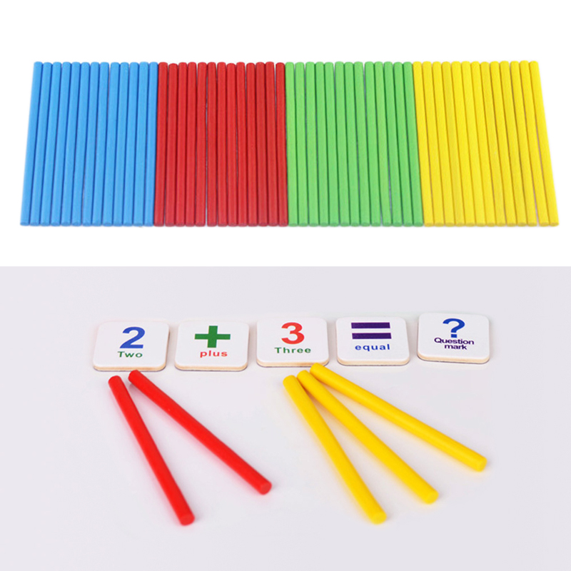 Newest Wooden Counting Math Toys Number Sticks Fridge Magnet Mathematics Early Learn Educational Kids Baby Gifts