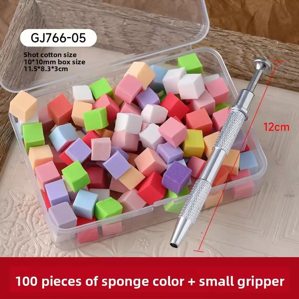 100pcs Gradient Sponge Brush for Nail Art, Gel Polish Brush, Glitter Powder, Manicure Accessory, Nail Art Tools