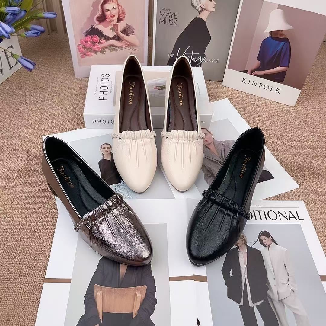 Women Fashion Sweet Light Weight Spring & Summer Anti Skid Square Heel Shoes Lady Classic Office Work Shoe