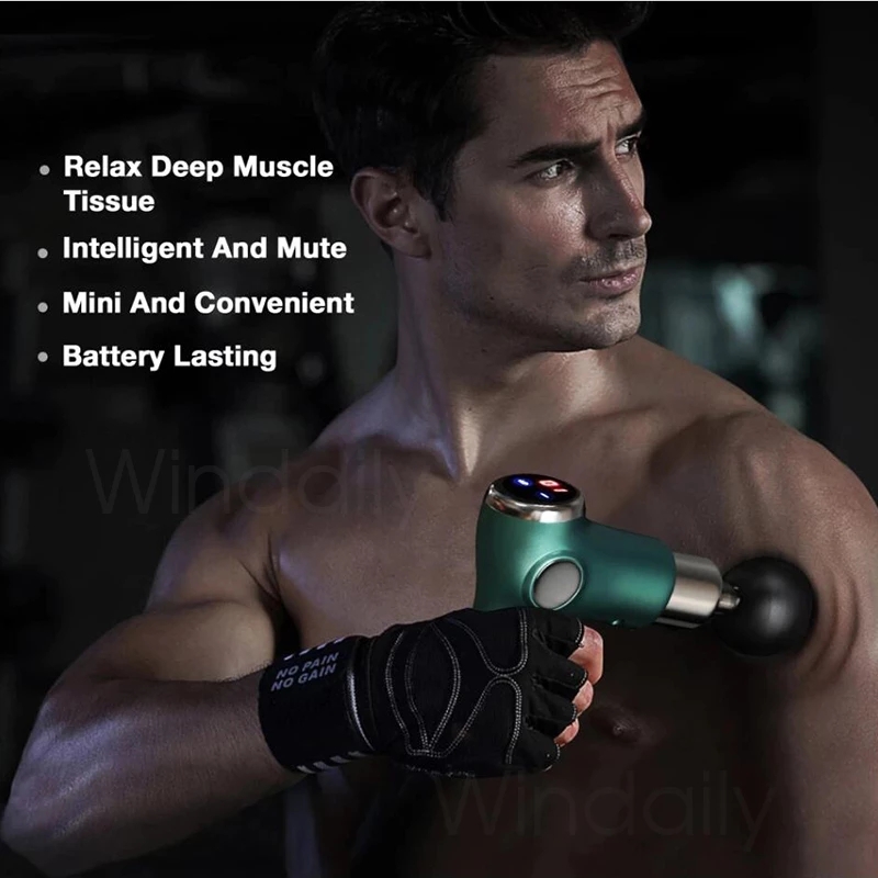 Mini LCD Massager 32 Speed Touch Screen Deep Tissue Percussion Muscle Mini Massager Fascia Machine for Pain Relief Body Massage