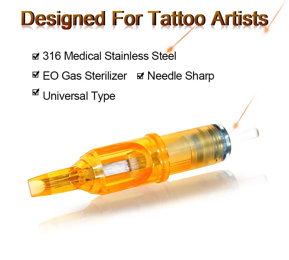 20pcs/box Sterilized Disposable Semi-Permanent Makeup Tattoo Cartridge Needle Tools RL/RM/M1/RS Tattoo Gun Supplies