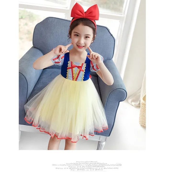 Snow White Dresses 90-140cm Kid Girls Princess Baby Dress Newborn Infant Baby Girl Clothes Bow Dot Tutu Ball Gown Party Dresses