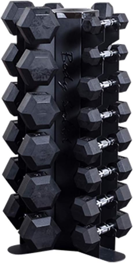 Body-Solid 3-Side Vertical Dumbbell Rack for 5-50 lb. - Compact, Space-Saving Weight Holder for Home Gym, Holds upto 10 Pair of Dumbbells with Medicin