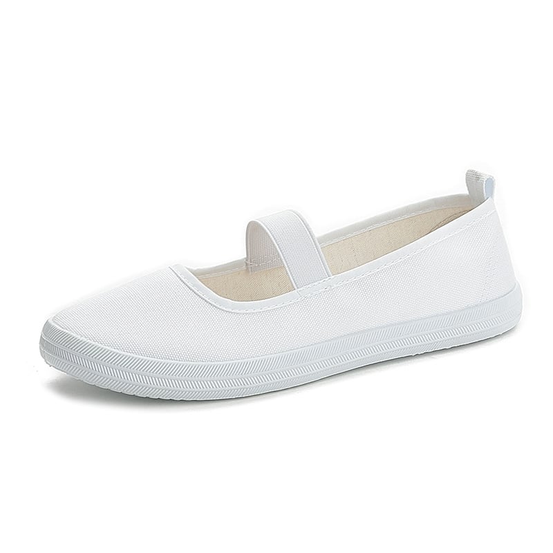 Ballet shoes women flat white nurse shoes elastic band non-slip work shoes comfortable ladies white shoes