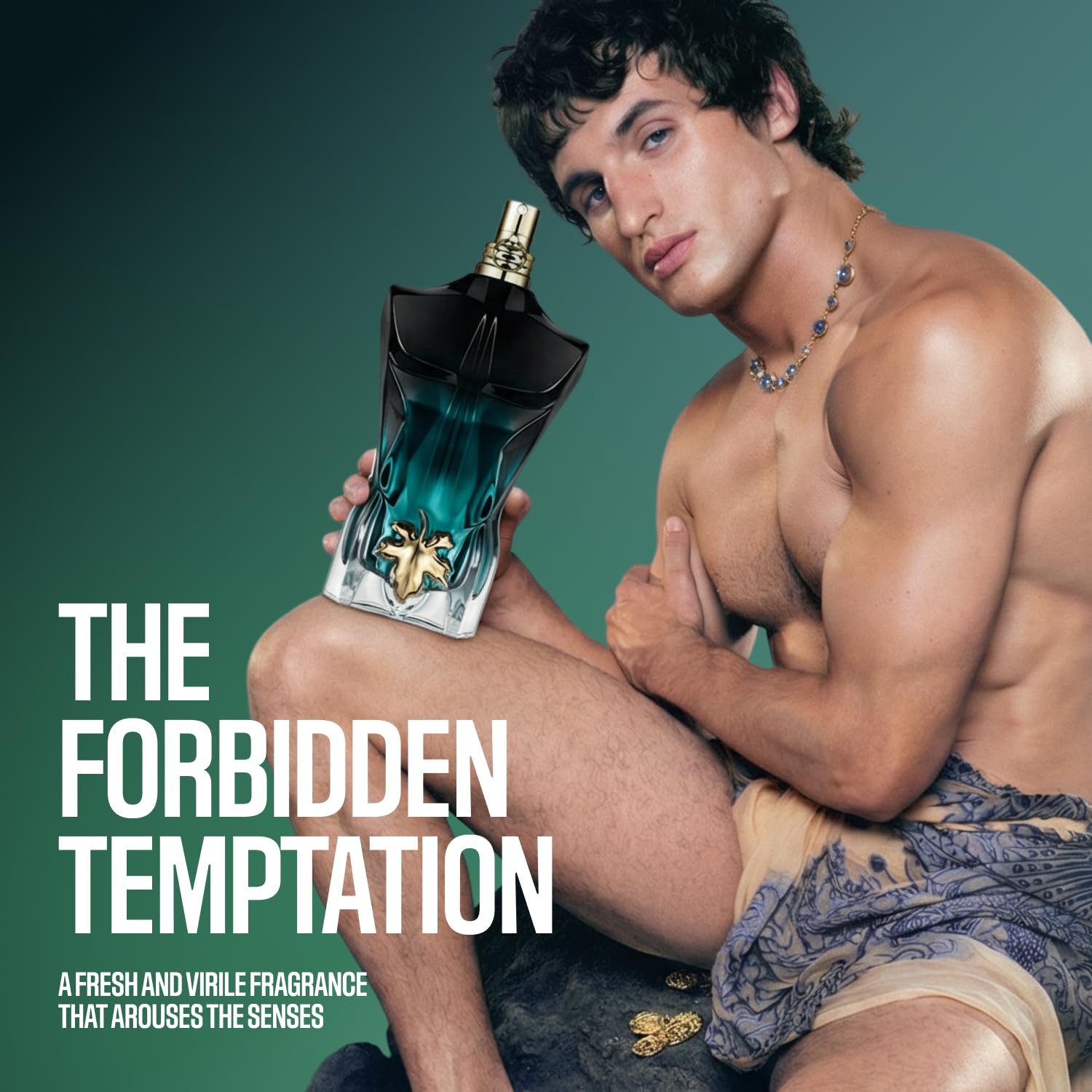 Jean Paul Gaultier Le Beau Le Parfum Intense for Men - Long Lasting Woody Amber Mens Cologne Eau de Parfum with Coconut Wood, Tonka Bean & Sandalwood