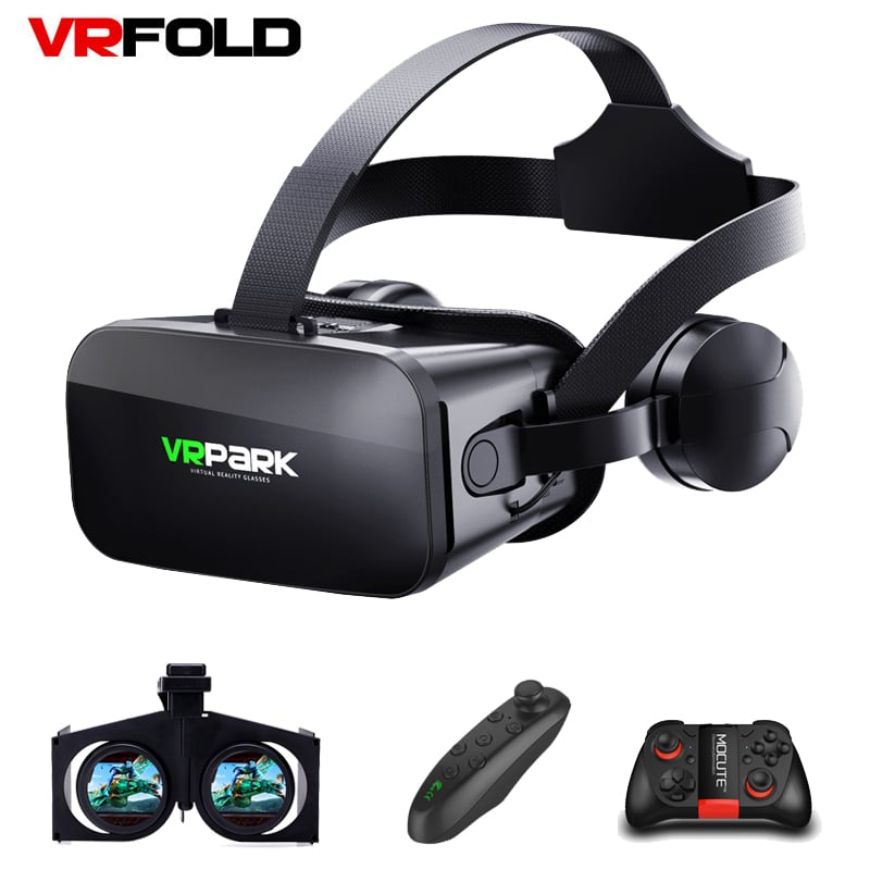 3D VR Glasses Virtual Reality Glasses 3 D Goggles Headset Helmet For iPhone Android Games Smartphone With Controllers
