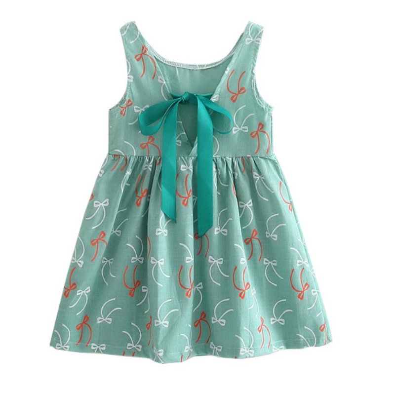 Summer Baby Girl Dress Kids Sleeves Printing cotton Flower dresses Vestidos Dress for Girl Children Girls Clothes