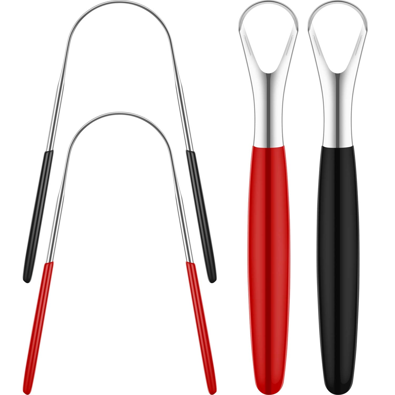 4Pcs Stainless Steel Tongue Scrapers Cleaners Reduce Bad Breath Oral Tongue Brushes Reusable Tongue Cleaning Tools &