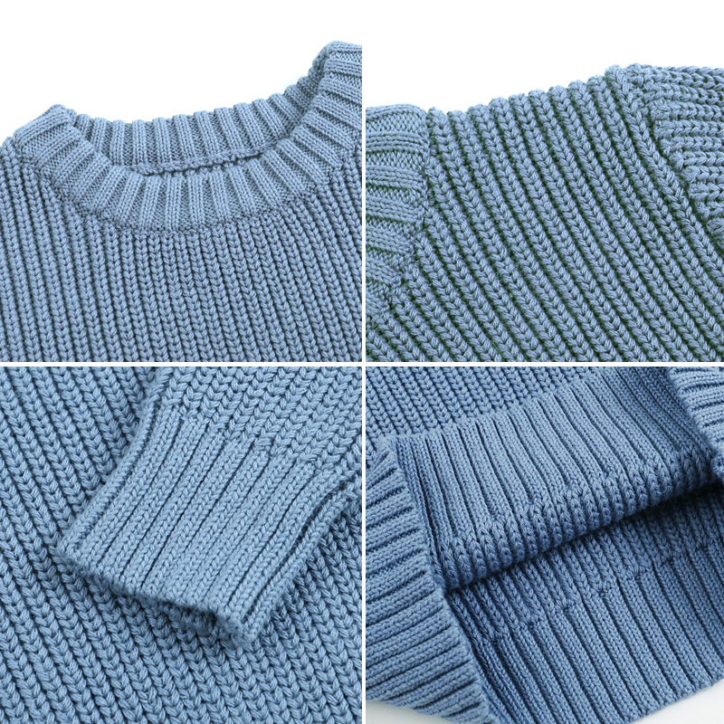 Baby sweater, round neck, baby knitted base sweater, baby inner layer, girls' and children's base cotton clothes