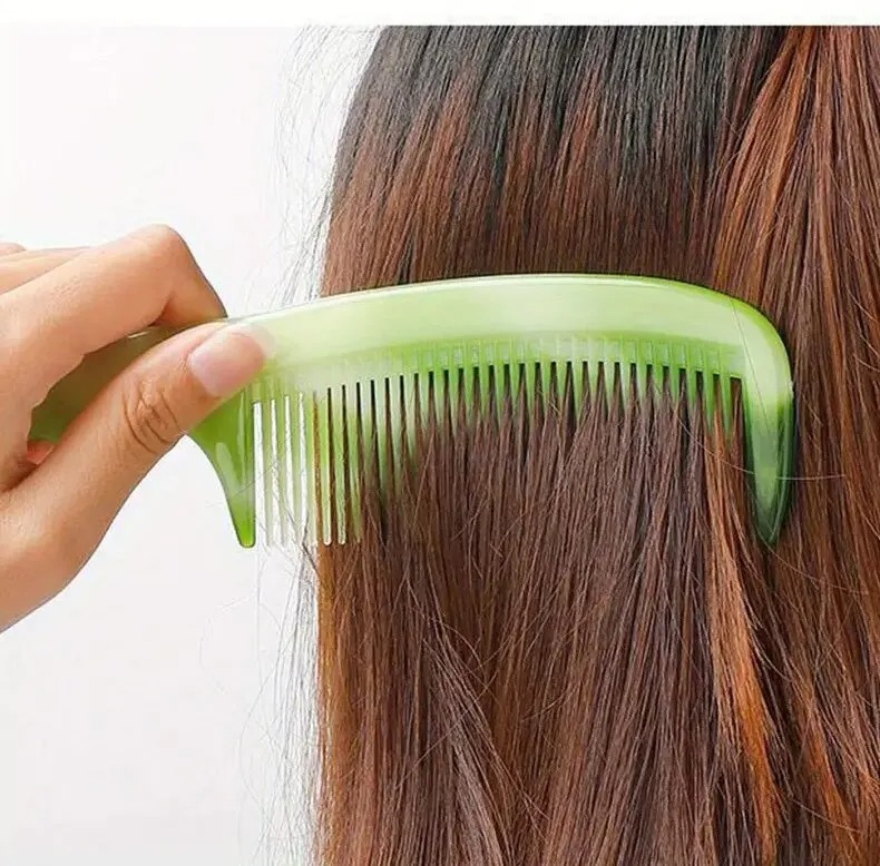 A Pack Of 10 Ox Tendon Combs Set In Yellow Anti-Static Thickened And Durable Ox Tendon Color