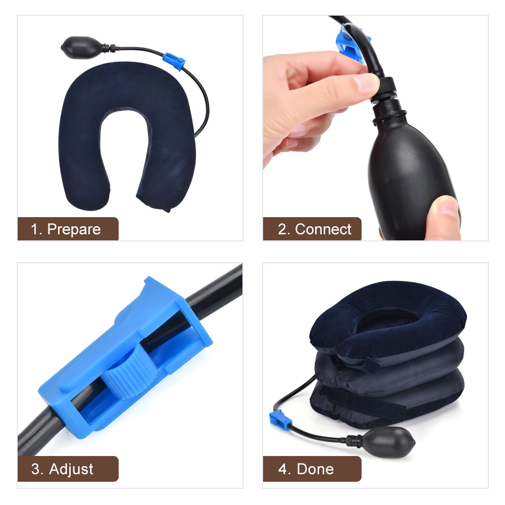 Neck Stretcher Air Cervical Traction 1 Tube House Medical Devices Orthopedic Pillow Collar Pain Relief Blue Brown Tractor