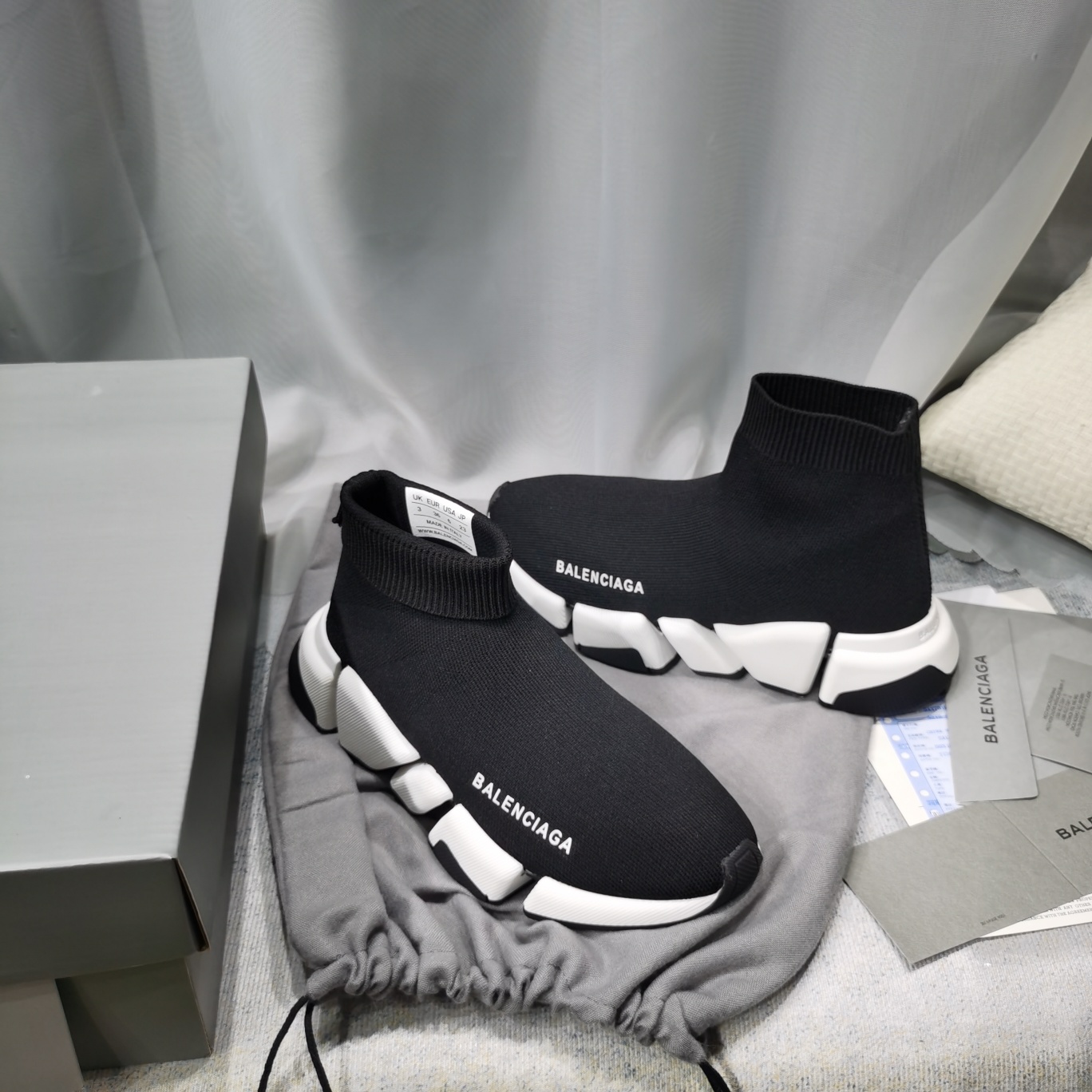 Balenciaga socks shoes printing sports shoes lovers shoes casual shoes non-slip running shoes thick-soled short boots 36-45