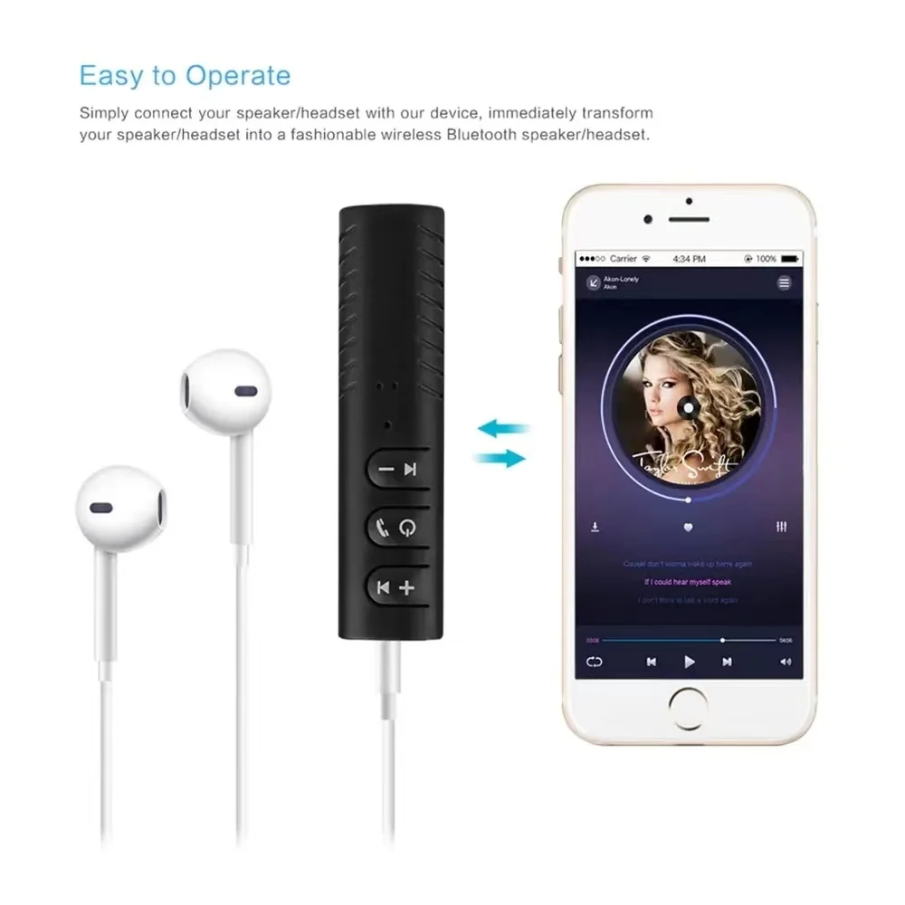 Wireless Bluetooth Compatible 5.0 Receiver Transmitter Adapter 3.5mm Jack For Car Music Audio Aux Headphone Reciever Handsfree