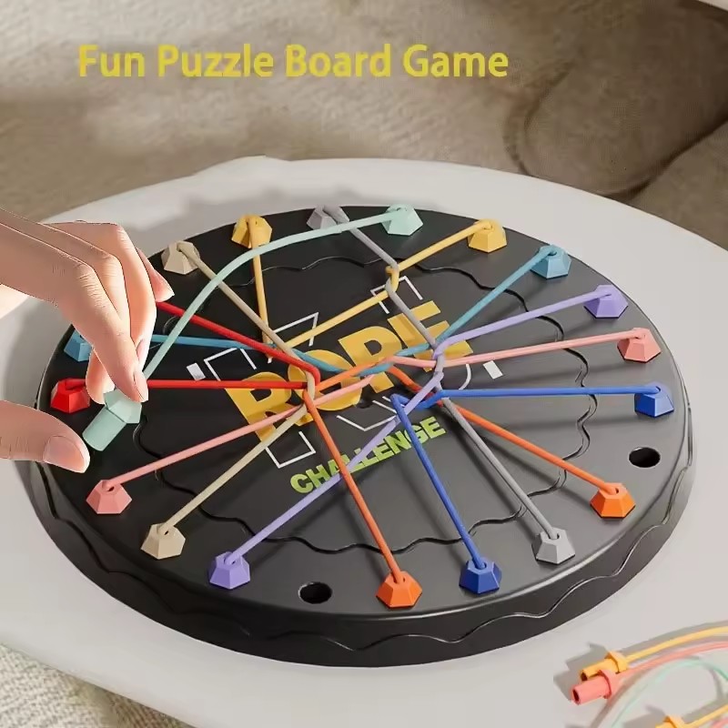 1PC Children's knot puzzle social board game, colorful line classification knot puzzle game
