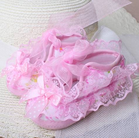 Wonderful!0-12M Baby New Born Girls Shoes Toddler Baby Soft Sole Slip Shoes Female Baby Lace Bow Princess Pink Shoes