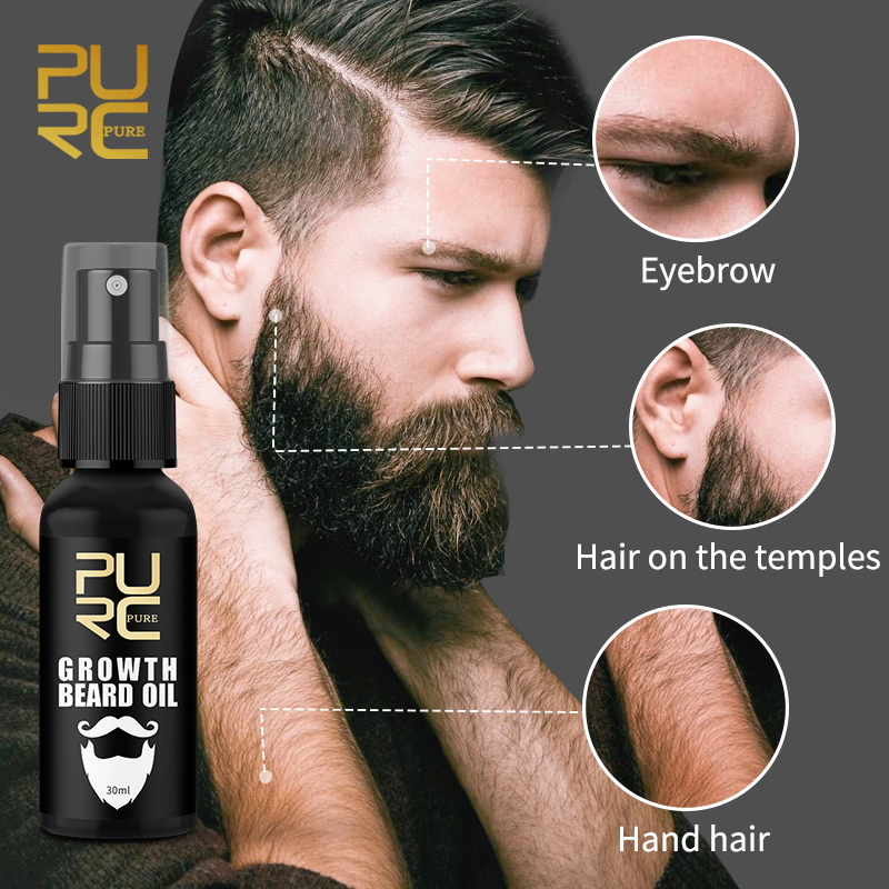 Beard Growth Oil Grow Beard Thicker & More Full Beard Oil For Mustache Beard Care Hair Growth 30ml