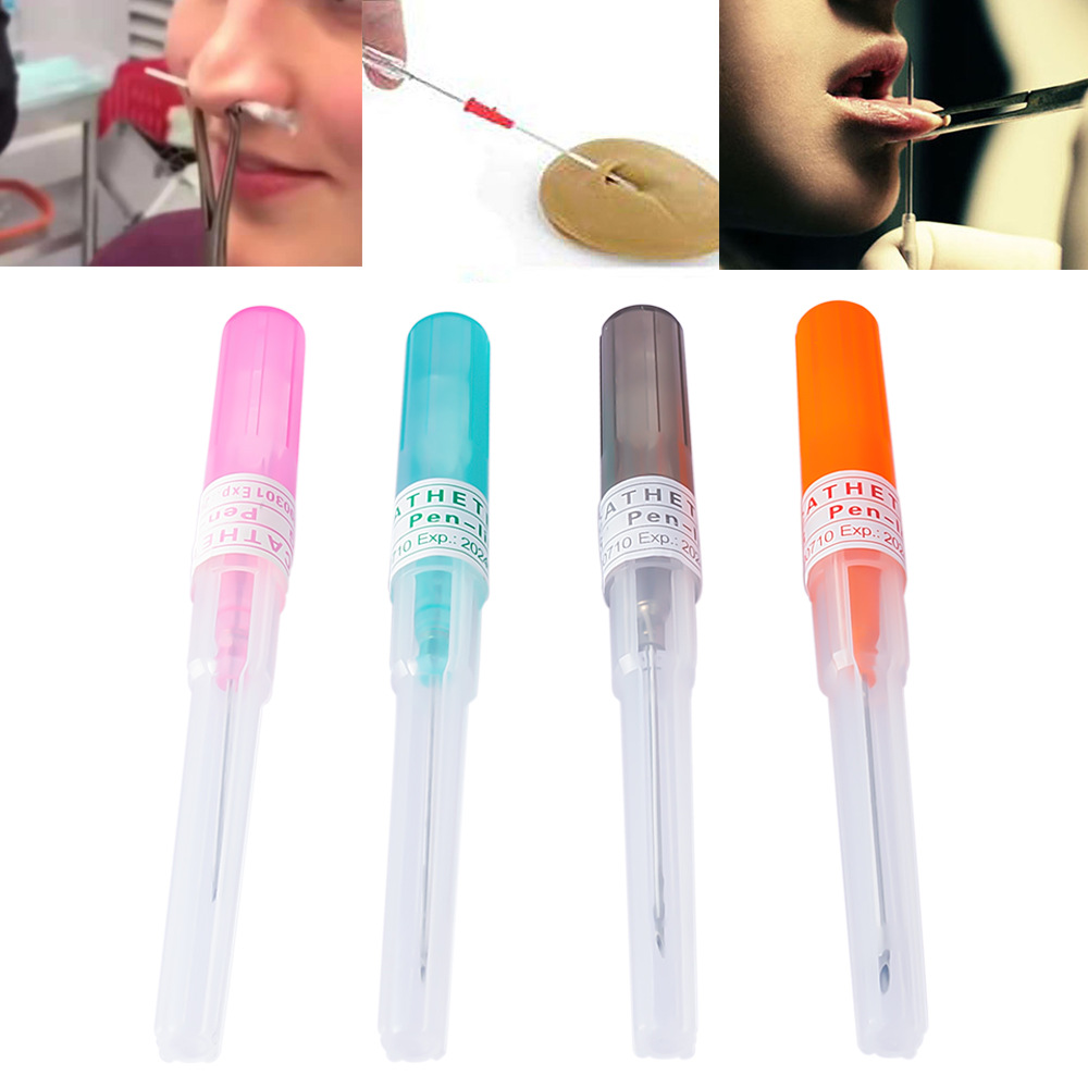 6pc surgical steel disinfection puncture needle IV catheter needle with puncture body jewelry kit tattoo tool puncture supplies