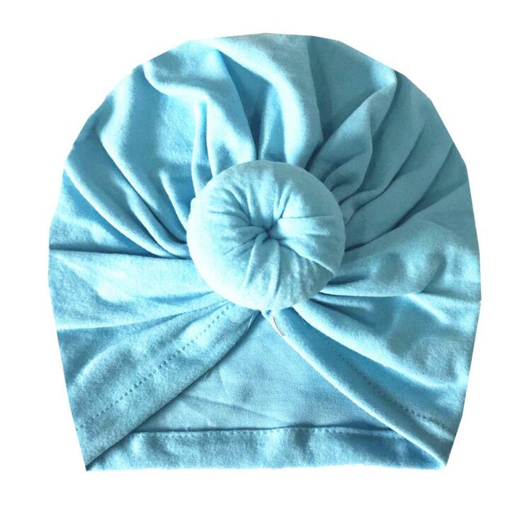 New Baby Articles Children's Headscarves Hats Babies Pure color Knotted Indian Headgear Caps