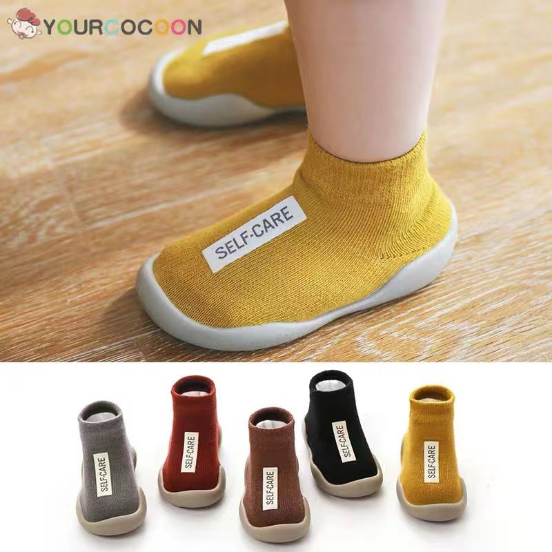 Children Anti-slip Shoes Newborn Baby Toddler Girls Cotton Non-slip Floor Socks Infant Boys Rubber Sole Cartoon Indoor Sneakers