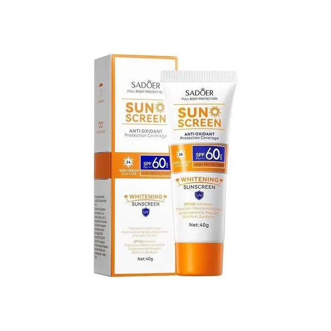 Sadoer Sunscreen Full Body Protection Sun Screen Whitening SPF PA+++ 60 Outdoor Protection Sun Cream UVA-UVB, Moisturizing
