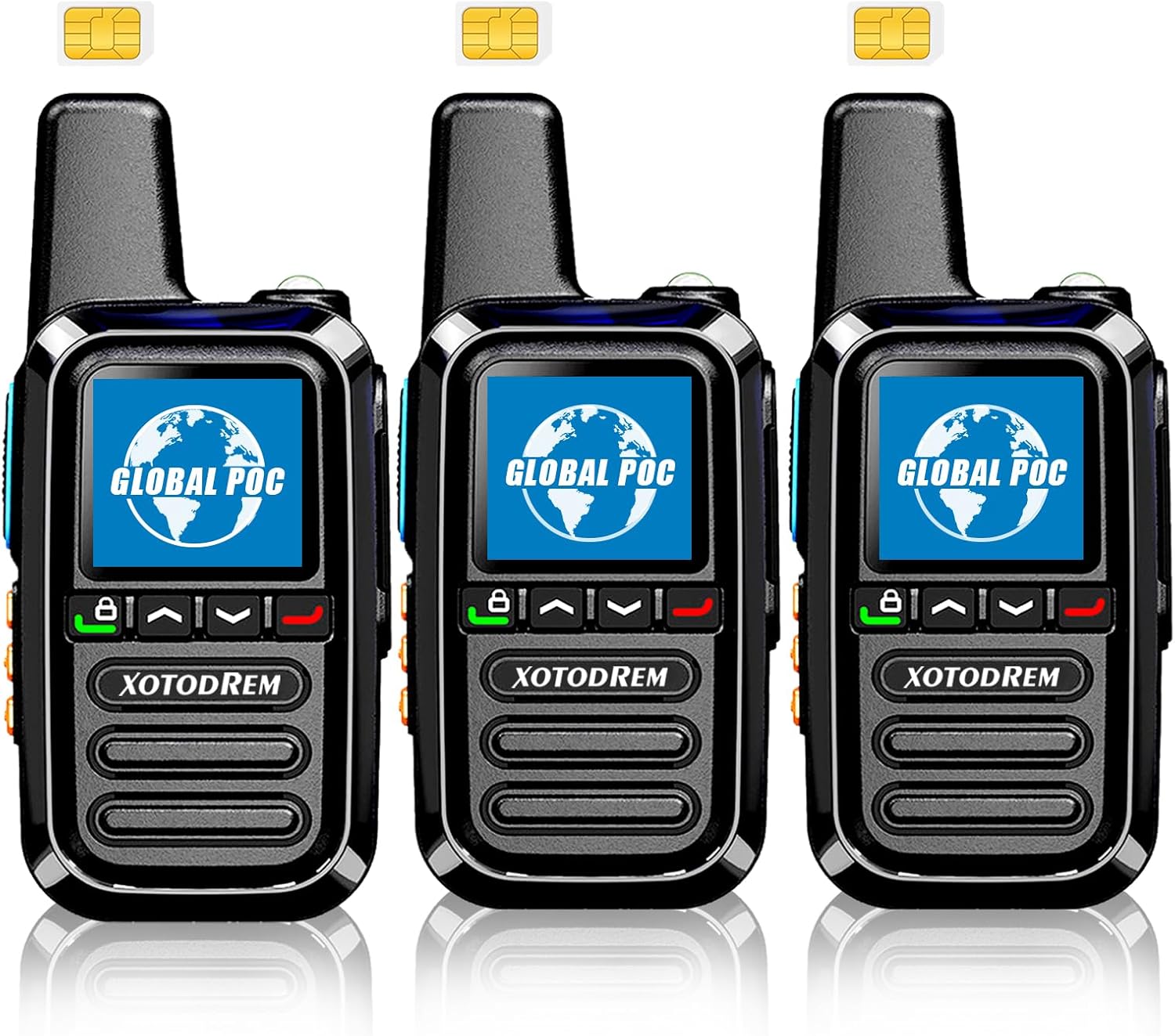 Global Lifetime Free Walkie Talkies Unlimited Range 4G LTE PoC(Push-to-Talk Over Cellular) Radios Nationwide PTT Two Way Radios Long Distance for Fami
