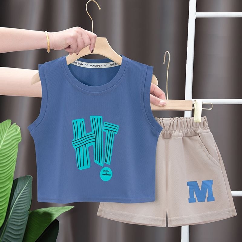 Children Sets Kids Clothes Boys Girls Vest Suit Summer Children's Clothing baby T-Shirts Shorts Tank Top Sleeveless