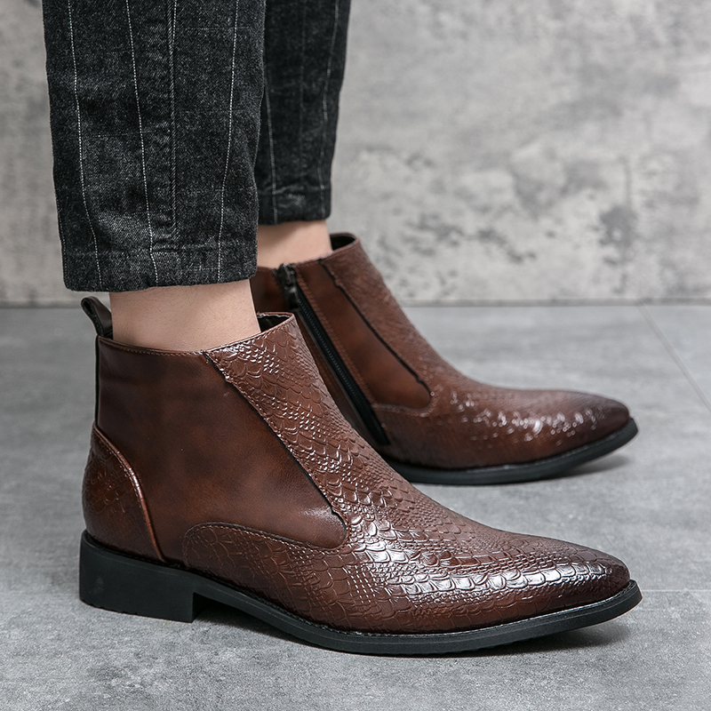 Chelsea Boots Work shoes italian Handmade Boot Shoes For Formal Dress Wedding Business MAN ANKL BOOT New cowboy boots brown