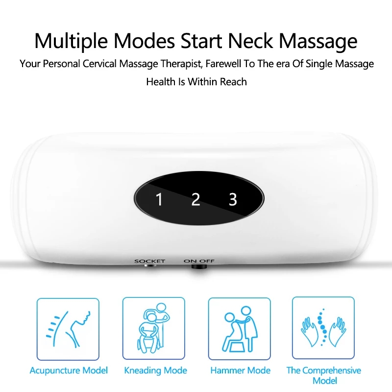 Electric Neck Massager & Pulse Back 6 Modes Power Control Far Infrared Heating Pain Relief Tool Health Care Relaxation Machine