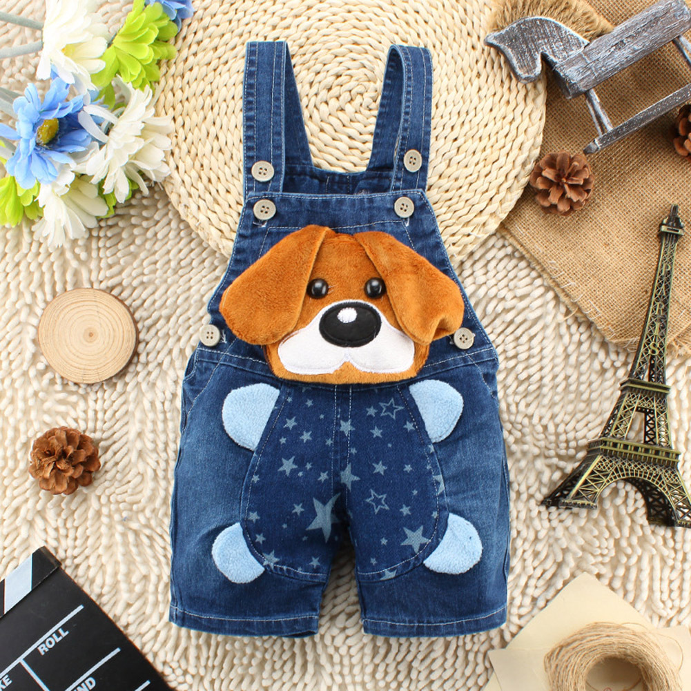 Boys' and girls' pants baby children's suspenders jeans children's clothes baby Summer