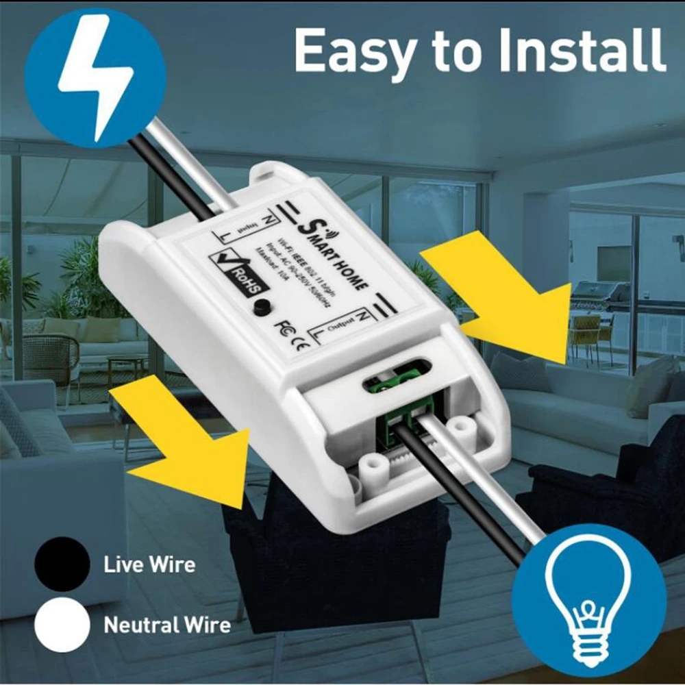 Tuya Wifi Smart Switch Smart Home Wireless Remote Control Timer DIY Switch Via Smart Life APP Work with Alexa Google Home