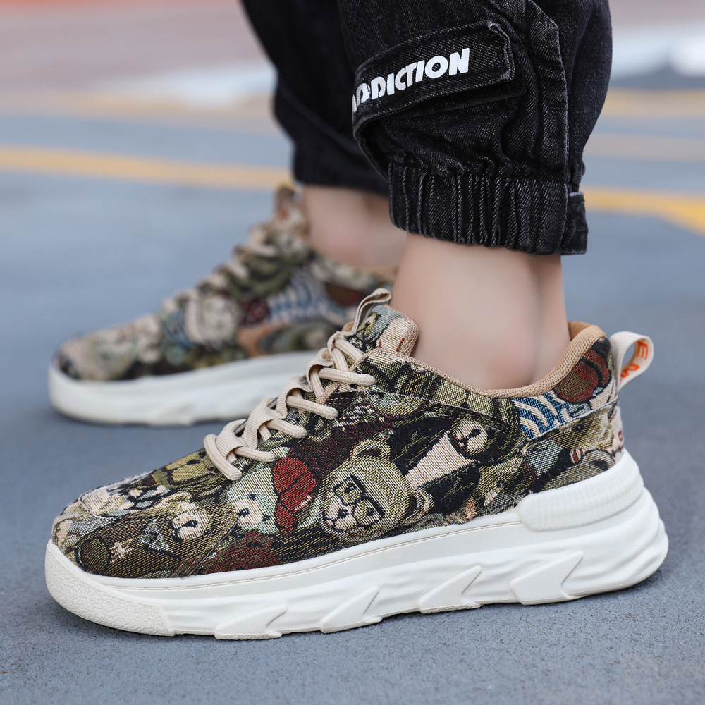 Men's casual shoes, outdoor sports shoes, large size woven fabric upper men's shoes