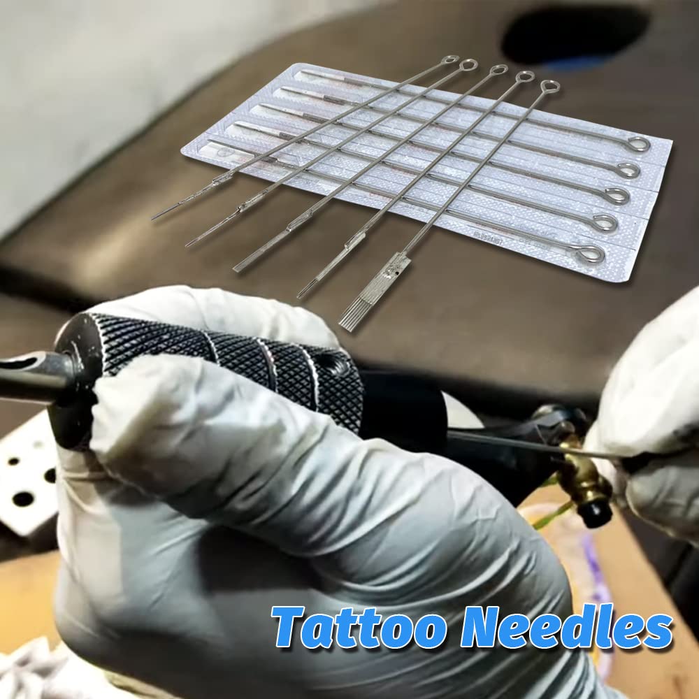 Mixed Stick and Poke Needles 50pcs/set Tattoo Needles Sized 3RL, 5RL, 7RL, 9RL, 5RS, 7RS, 9RS, 5M1, 7M1,9M1