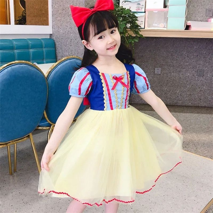 Snow White Dresses 90-140cm Kid Girls Princess Baby Dress Newborn Infant Baby Girl Clothes Bow Dot Tutu Ball Gown Party Dresses